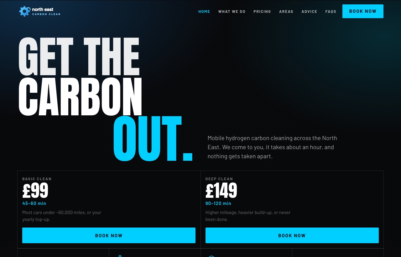 The North East Carbon Clean website